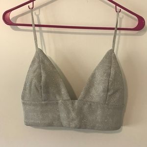 Silver bralette crop top